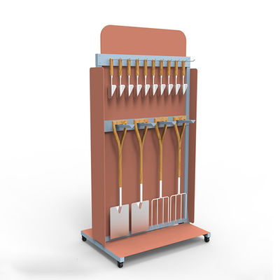 رفوف عرض متجر الأجهزة المخصصة LH ، رف أدوات Pegboard مع عجلات