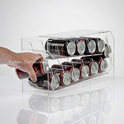 المحمولة TUV اثنين من الإطارات شهادة واضح صندوق تخزين أكريليك للمشروبات ، البلاستيك المعلب تخزين الغذاء مخزن الرف