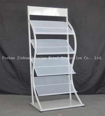 H1500mm L480mm أربعة إطارات مجلة معدنية ، رف عرض الصحف لمتجر الكتب ، إعلان