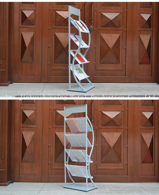 H1500mm L480mm أربعة إطارات مجلة معدنية ، رف عرض الصحف لمتجر الكتب ، إعلان