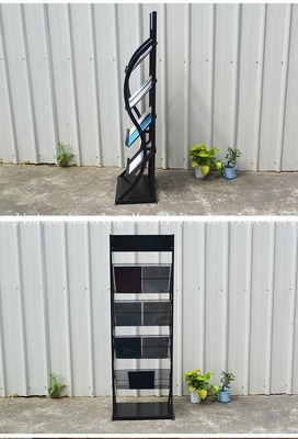 H1500mm L480mm أربعة إطارات مجلة معدنية ، رف عرض الصحف لمتجر الكتب ، إعلان