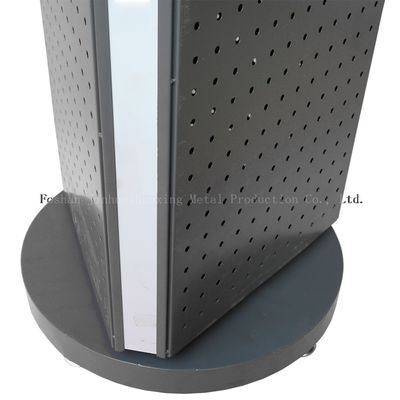 مستقر L400mm W400mm قائم على الأرض Pegboard Spinner Rack 3 جوانب