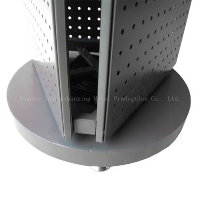 مستقر L400mm W400mm قائم على الأرض Pegboard Spinner Rack 3 جوانب
