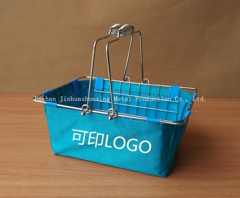 135 مللي متر ارتفاع 285 مللي متر سلة سلكية على طراز السوق لديكور المزرعة الحديثة للحمام ، kicthen بمقابض ， حقيبة قماش
