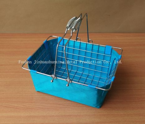 135 مللي متر ارتفاع 285 مللي متر سلة سلكية على طراز السوق لديكور المزرعة الحديثة للحمام ، kicthen بمقابض ， حقيبة قماش