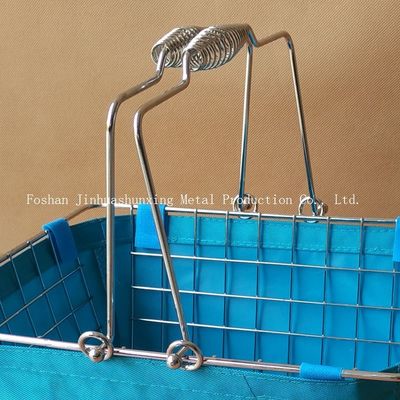 135 مللي متر ارتفاع 285 مللي متر سلة سلكية على طراز السوق لديكور المزرعة الحديثة للحمام ، kicthen بمقابض ， حقيبة قماش