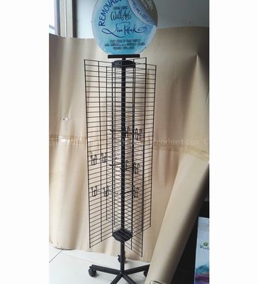 أربعة جوانب W500mm H1800mm الدورية عرض الرف ， ملحقات الهاتف المحمول عرض الرف مع هوك