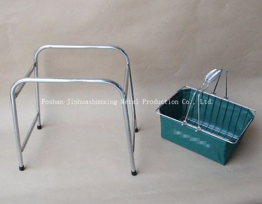سلة سلكية W215mm L285mm باللون الأخضر للحمام ، Kicthen بمقابض ، قاعدة ، حقيبة قماش