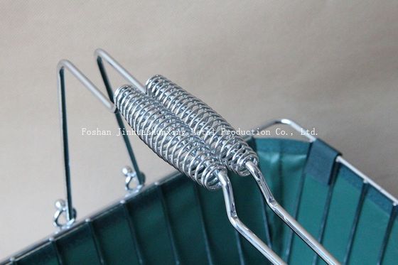 سلة سلكية W215mm L285mm باللون الأخضر للحمام ، Kicthen بمقابض ، قاعدة ، حقيبة قماش