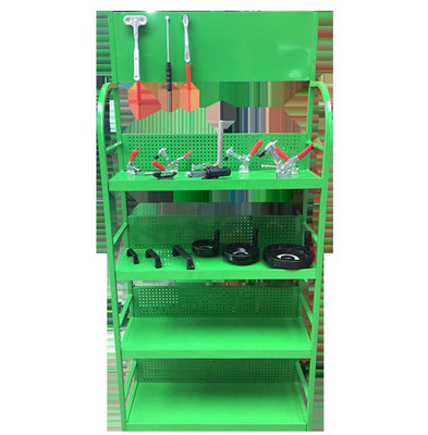 رفوف العرض المخصصة سوبر ماركت اكسسوارات السيارات عرض الرف أخضر أصفر أبيض