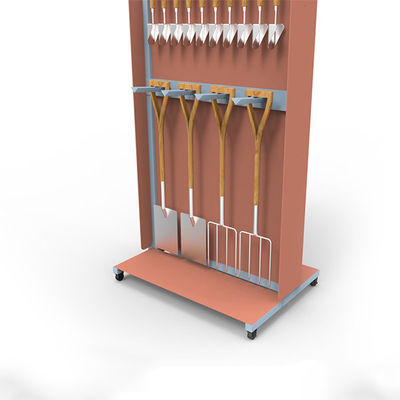 رفوف عرض متجر الأجهزة المخصصة LH ، رف أدوات Pegboard مع عجلات