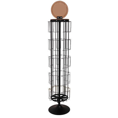 L350mm H1600mm Spinning Display Rack ، حامل عرض بطاقة دوار مع مرآة