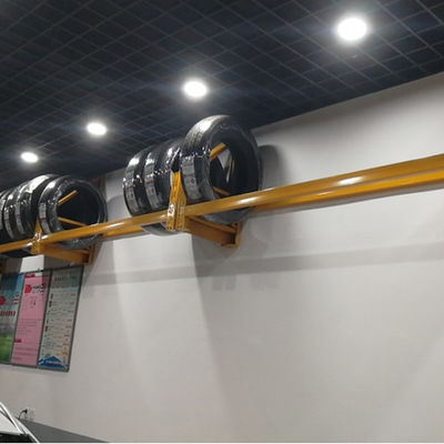 LH Custom Logo Heavy Duty Tire Rack Rack ، رف إطار معلق على الحائط سميك ، رف عرض فولاذي لمتجر