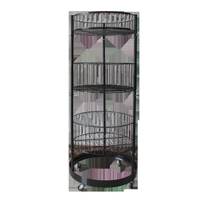 أسطوانة معدنية سوداء 497mm Dia Grocery Display Rack 1080mm Hight
