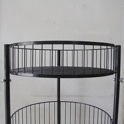 أسطوانة معدنية سوداء 497mm Dia Grocery Display Rack 1080mm Hight