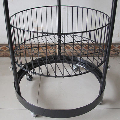 أسطوانة معدنية سوداء 497mm Dia Grocery Display Rack 1080mm Hight